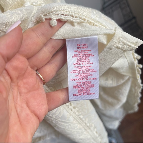 Red Carter Amalia Embroidered Ivory Midi Dress Sz L - Picture 4 of 13